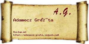 Adamecz Gréta névjegykártya